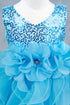 Girls Elegant Sequin & Ruffle Gown 2-14
